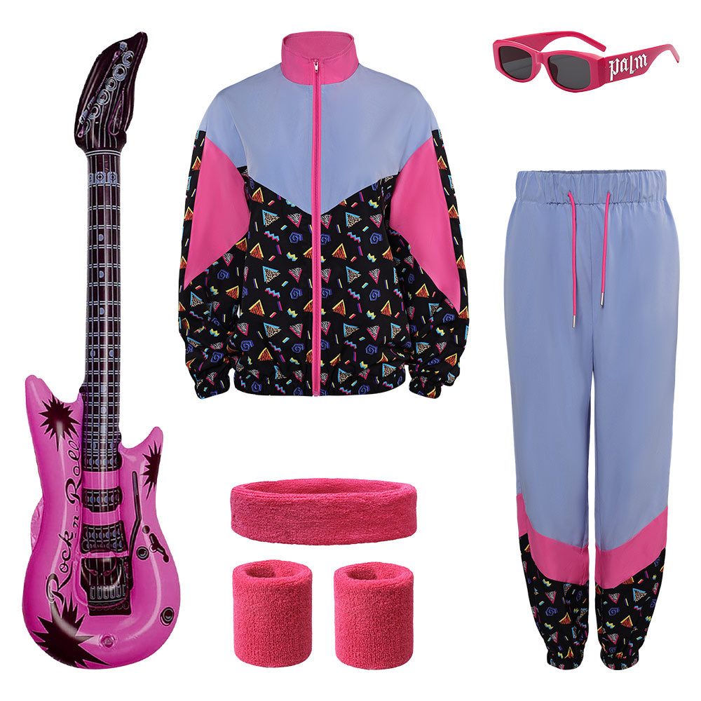80er unisex Erwachsene Cosplay Kostüm Outfits Halloween Karneval Anzug