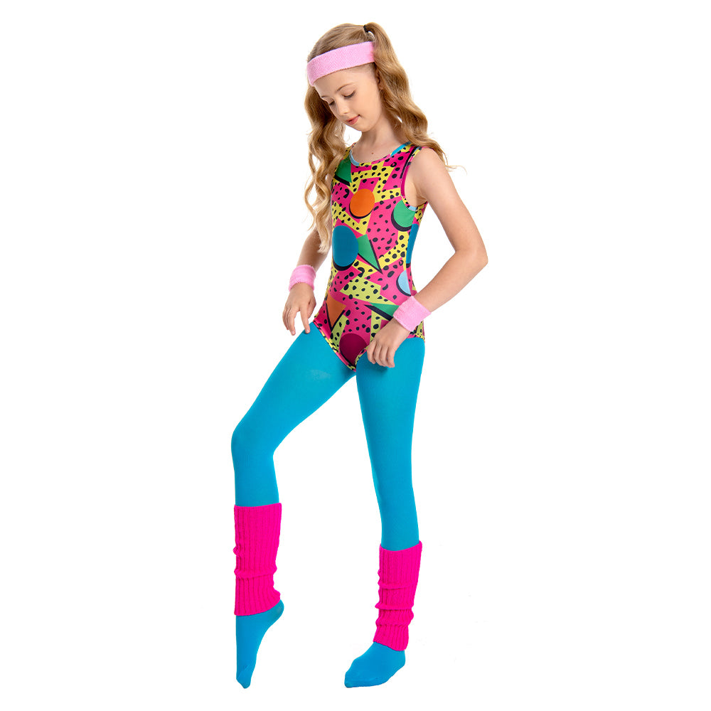 Kinder Sportbekleidung Cosplay Kostüm Outfits Halloween Karneval Anzug 80er Jahre