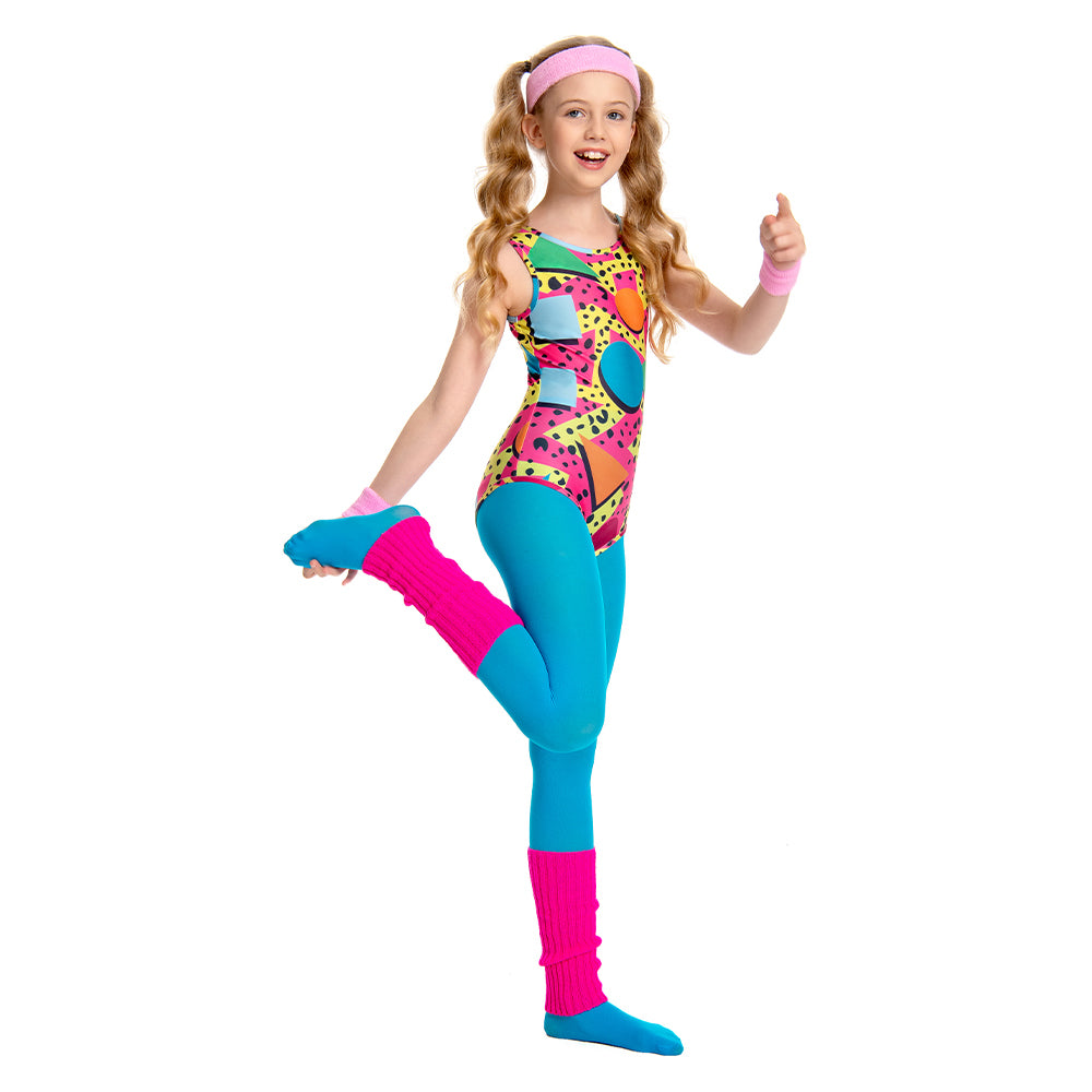 Kinder Sportbekleidung Cosplay Kostüm Outfits Halloween Karneval Anzug 80er Jahre