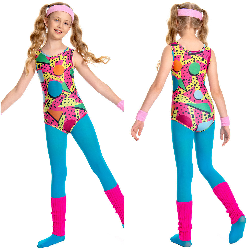 Kinder Sportbekleidung Cosplay Kostüm Outfits Halloween Karneval Anzug 80er Jahre