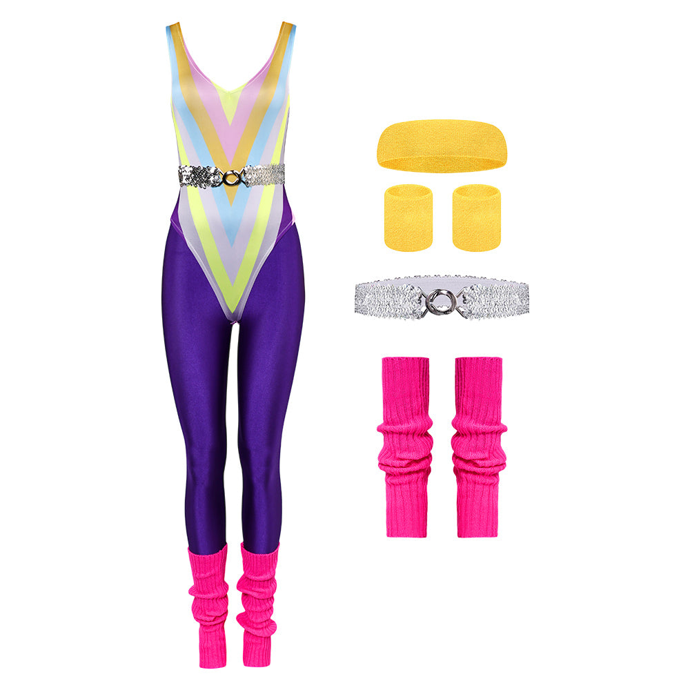 80er 90er Jahre Damen Sport Cosplay Kostüm Outfits Halloween Karneval Anzug
