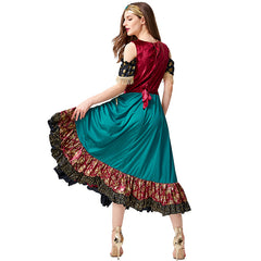 Damen Kleid Flamenco Kostüm STARLIGHT GYPSY Bühnen-Performance Wahrsagerin Cosplay Kostüm Outfits Halloween Karneval Anzug