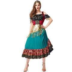 Damen Kleid Flamenco Kostüm STARLIGHT GYPSY Bühnen-Performance Wahrsagerin Cosplay Kostüm Outfits Halloween Karneval Anzug