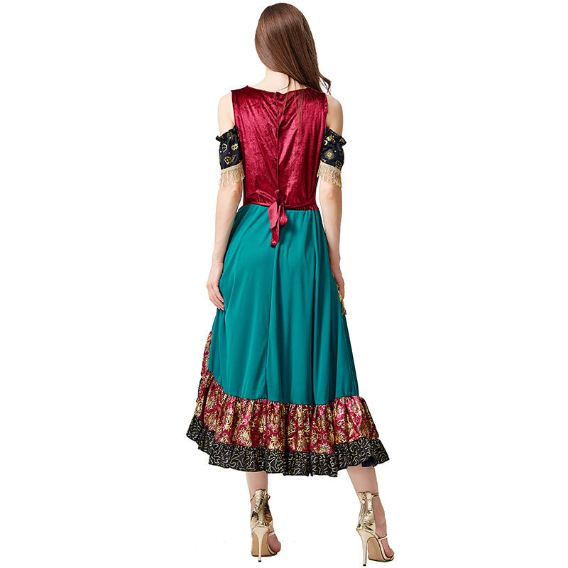 Damen Kleid Flamenco Kostüm STARLIGHT GYPSY Bühnen-Performance Wahrsagerin Cosplay Kostüm Outfits Halloween Karneval Anzug