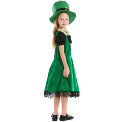 Kinder Mädchen Kleid St. Patrick’s Day Cosplay Kostüm Party Halloween Karneval Anzug
