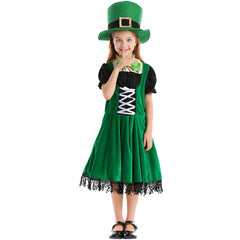Kinder Mädchen Kleid St. Patrick’s Day Cosplay Kostüm Party Halloween Karneval Anzug