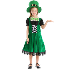 Kinder Mädchen Kleid St. Patrick’s Day Cosplay Kostüm Party Halloween Karneval Anzug
