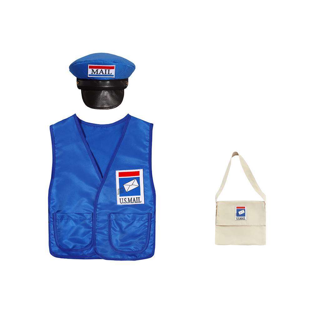 Kinder Blau Postboten Kostüm Briefkasten Kinderfest Halloween Kostüm