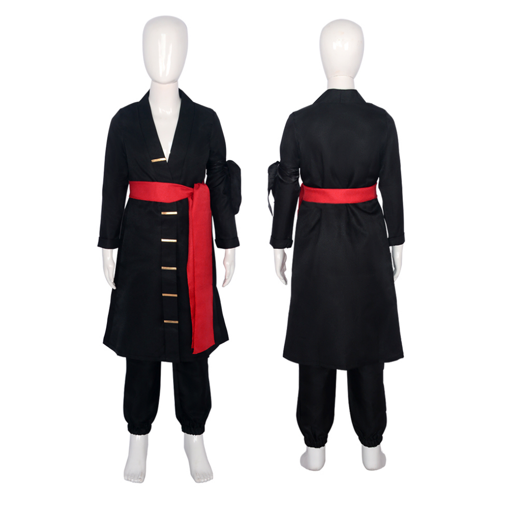 Kinder Kostüm One Piece Roronoa Zoro schwarz Cosplay Kostüm Halloween Karneval Outfits Anime