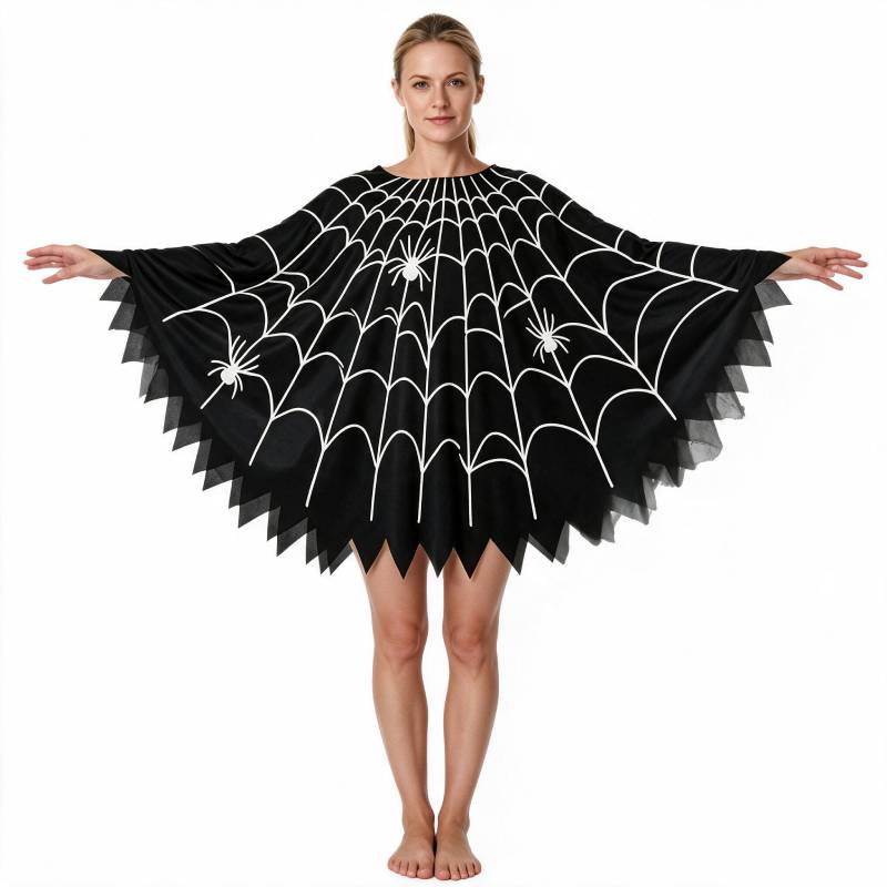 Halloween Spinne Kostüm Cape - Spinnen Umhang für Cosplay & Maskerade, Leicht Anziehbares Spinne Kostüm Teil für Erwachsene und Kinder