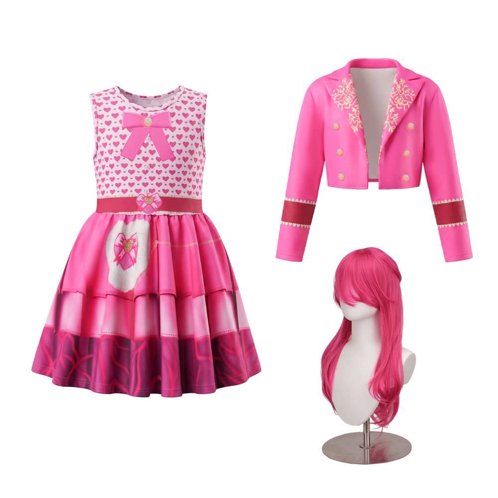 Kinder Mädchen Kleid Cosplay-Kostüm für Halloween, Karneval und Partys Descendants Rosa