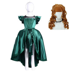 Kinder Mädchen Kleid Kostüm Addams Agnes Mittwoch Cosplay Outfit Halloween Karneval Party