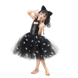 Kinder Mädchen Kleid Kätzche Tutu LED Tülle Kleid Faschingkostüm für Alltag Partykleid Geburstag Festkleid