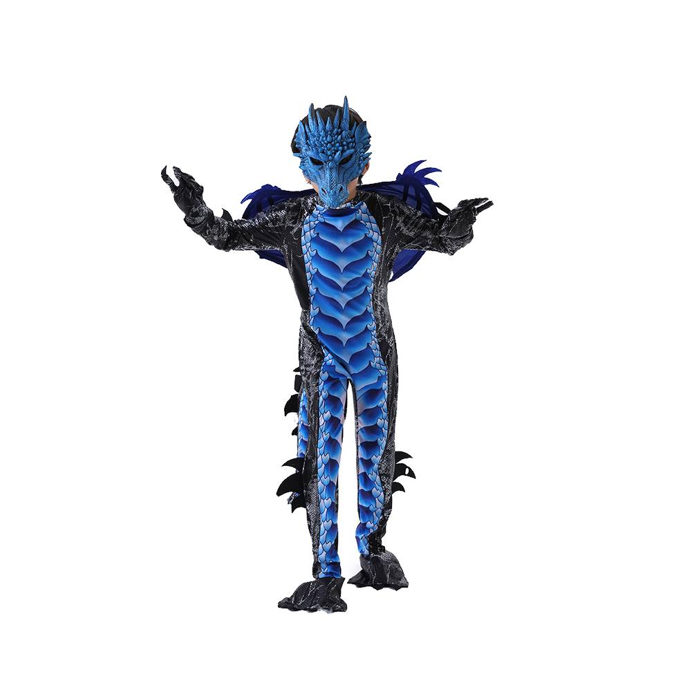 Kinder Jungen Halloween Dinosaurier Drache Kostüm – Cosplay Outfit für Party, Bühne und Karneval