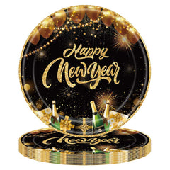 2025 Neujahrsparty Geschirr Set Einweg Party Tischtuch Prop