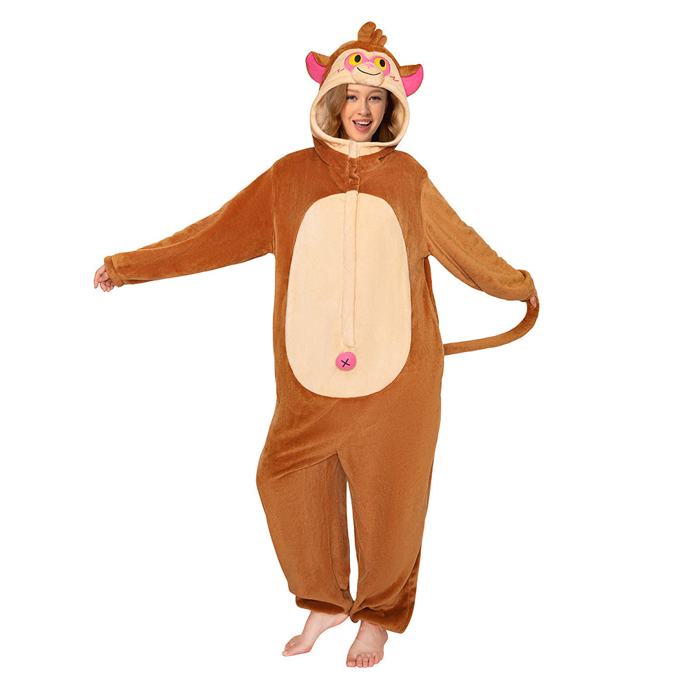 Erwachsene Unisex Affe Tier kostüm grün Schlafanzug einteiliger Pyjama