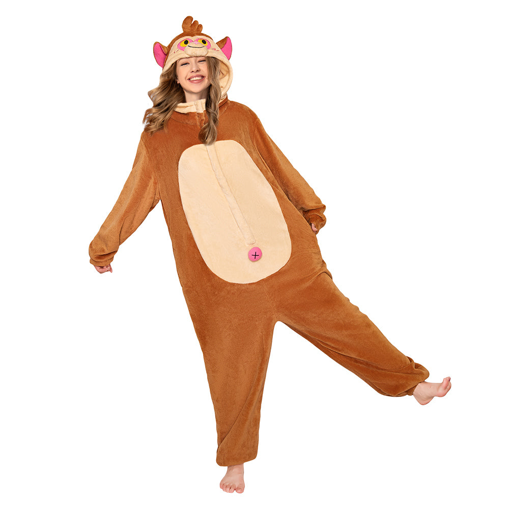 Erwachsene Unisex Affe Tier kostüm grün Schlafanzug einteiliger Pyjama