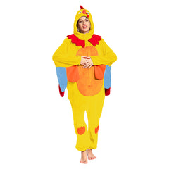 Erwachsene Unisex Gelber Truthahn Tier kostüm grün Schlafanzug einteiliger Pyjama