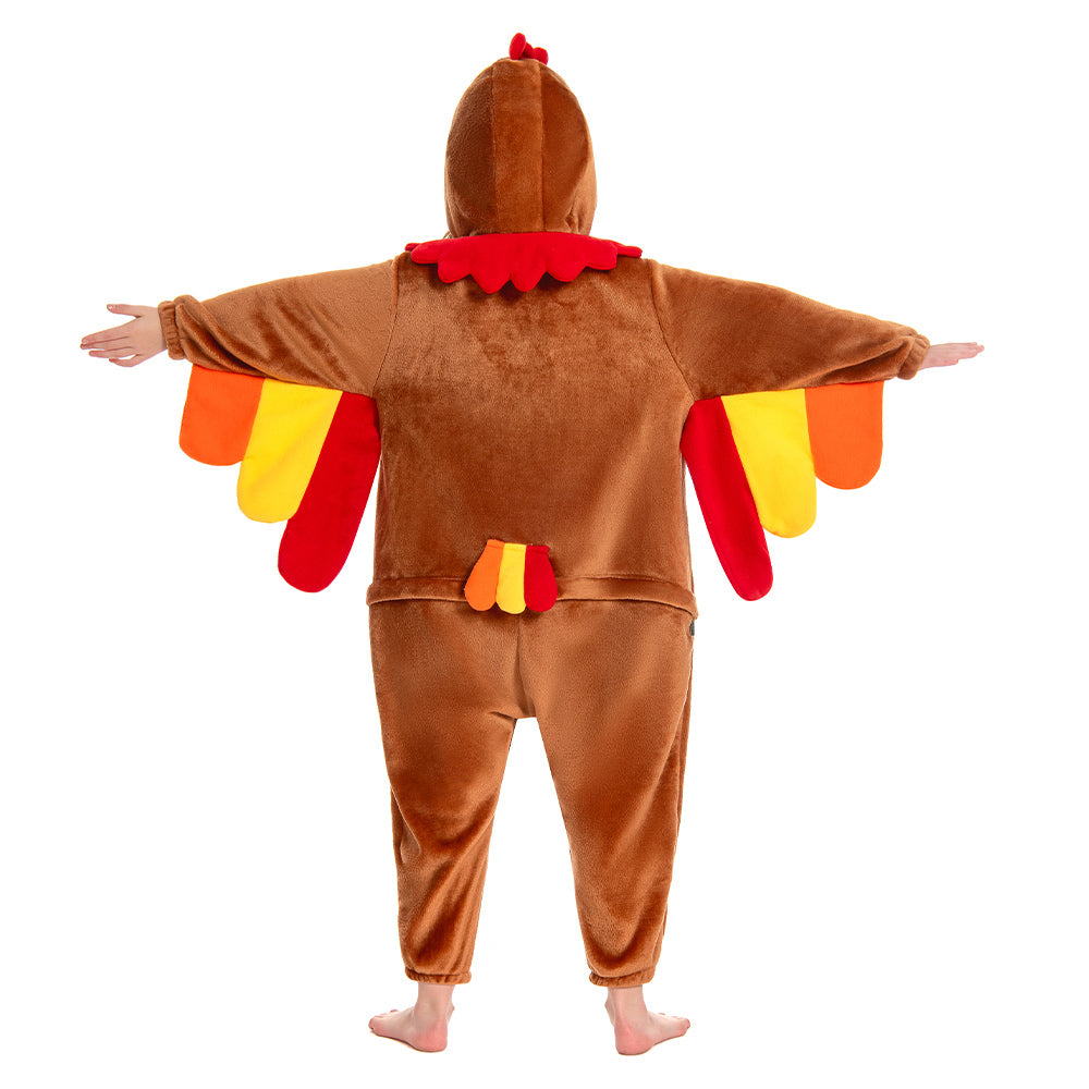 Kinder Truthahn Tierkostüm Schlafanzug einteiliger Pyjama Bademäntel für Erwachsene unisex Thanksgiving