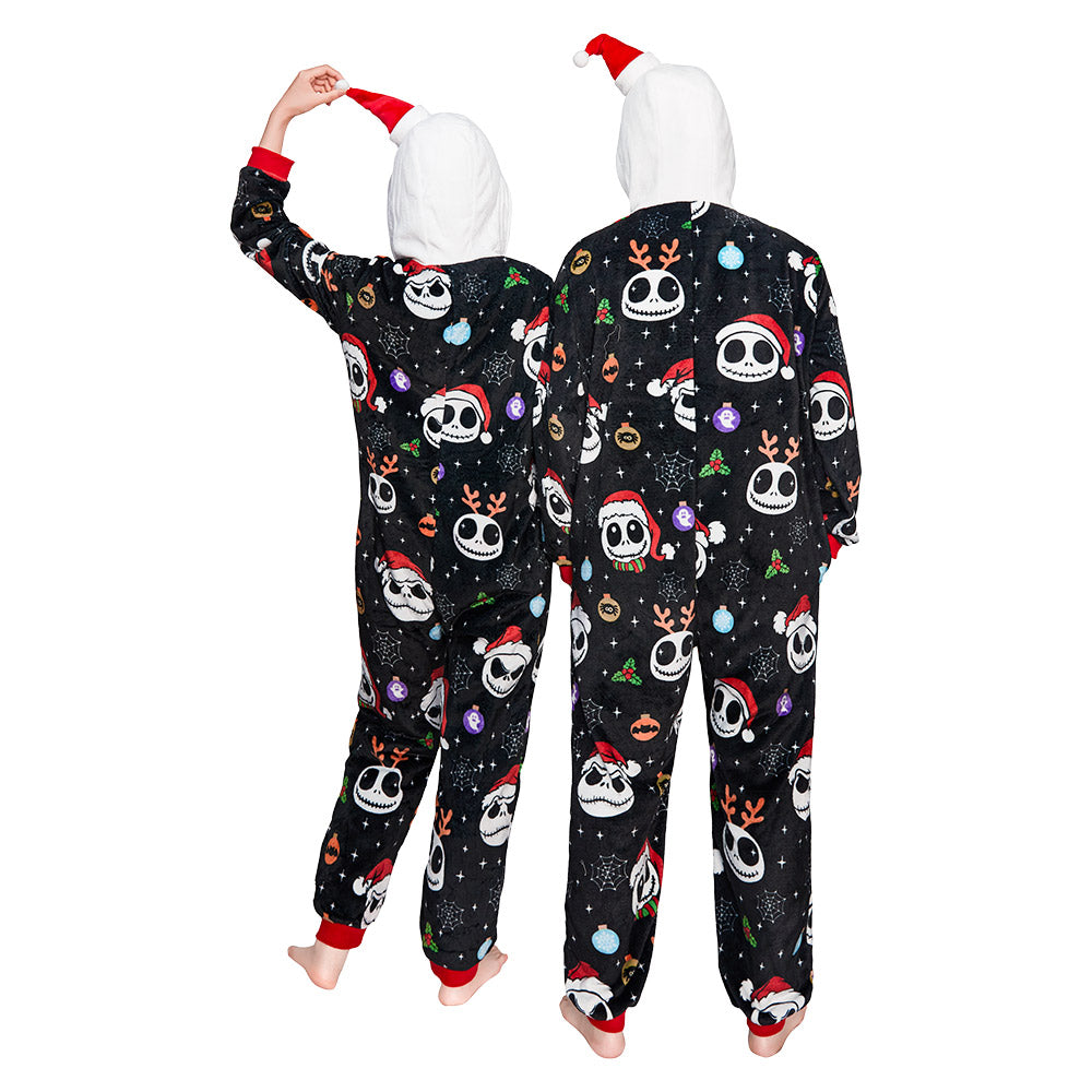 Erwachsene Unisex Jack Skellington Kostüm Schlafanzug Halloween Karneval Outfit