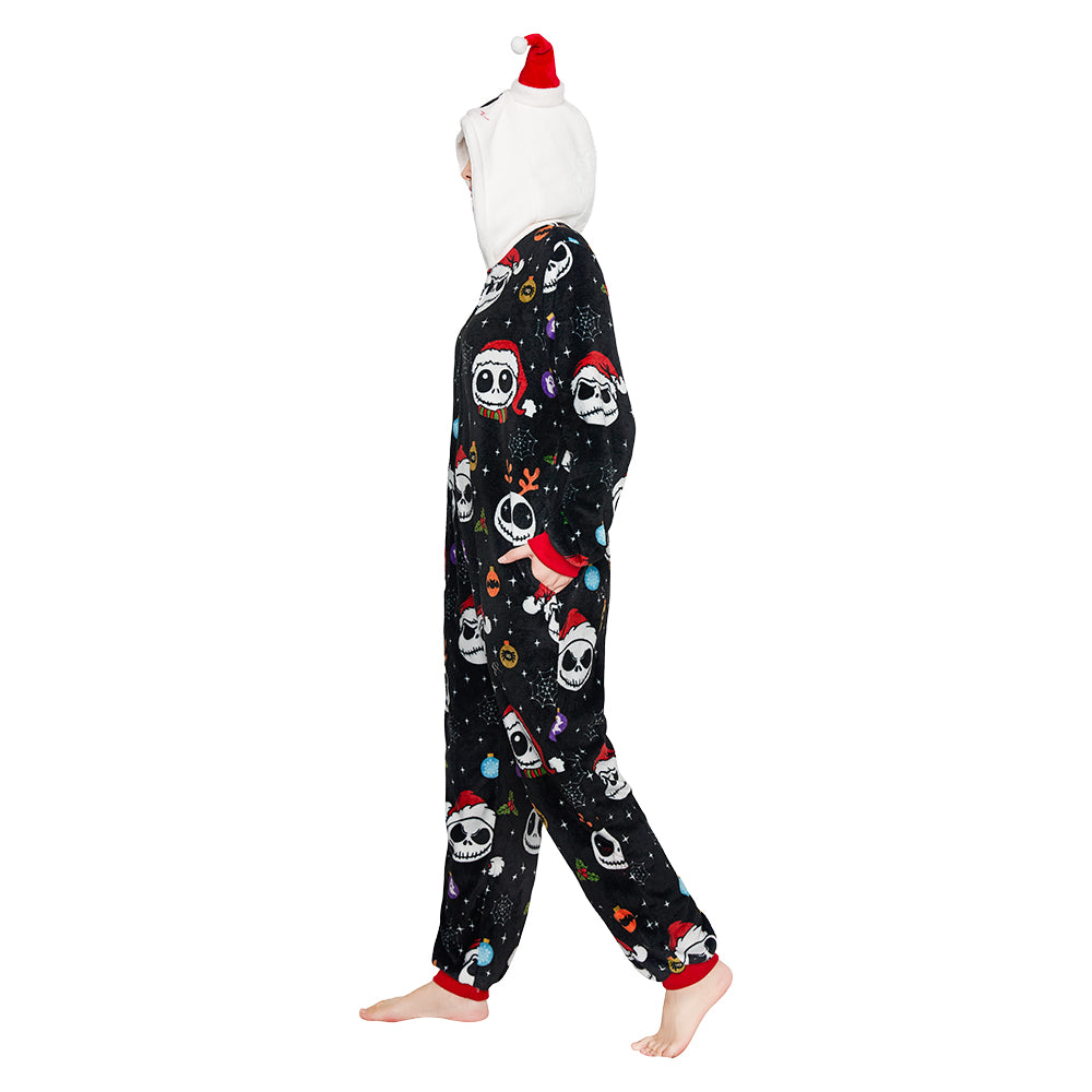 Erwachsene Unisex Jack Skellington Kostüm Schlafanzug Halloween Karneval Outfit