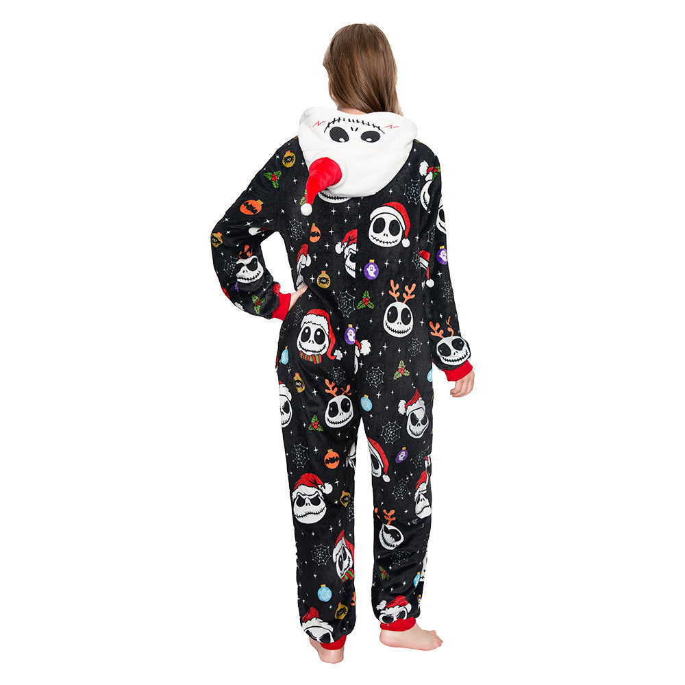 Erwachsene Unisex Jack Skellington Kostüm Schlafanzug Halloween Karneval Outfit
