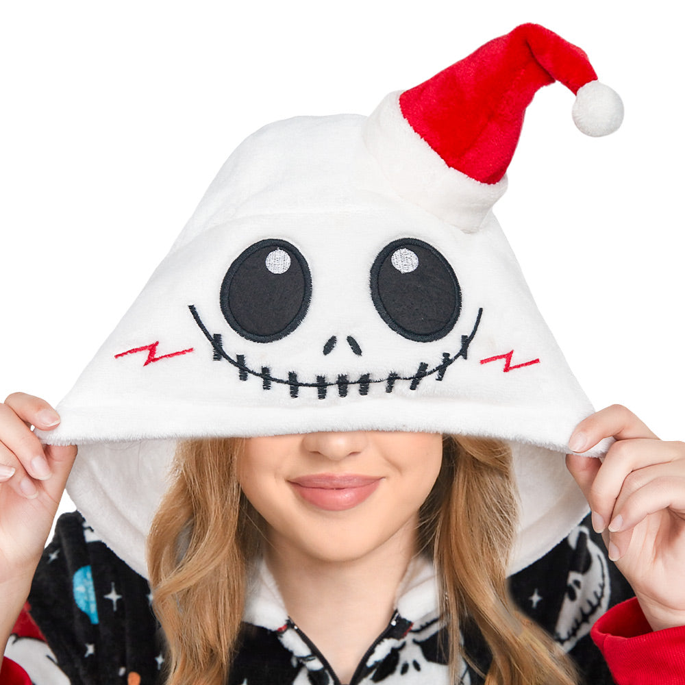 Erwachsene Unisex Jack Skellington Kostüm Schlafanzug Halloween Karneval Outfit