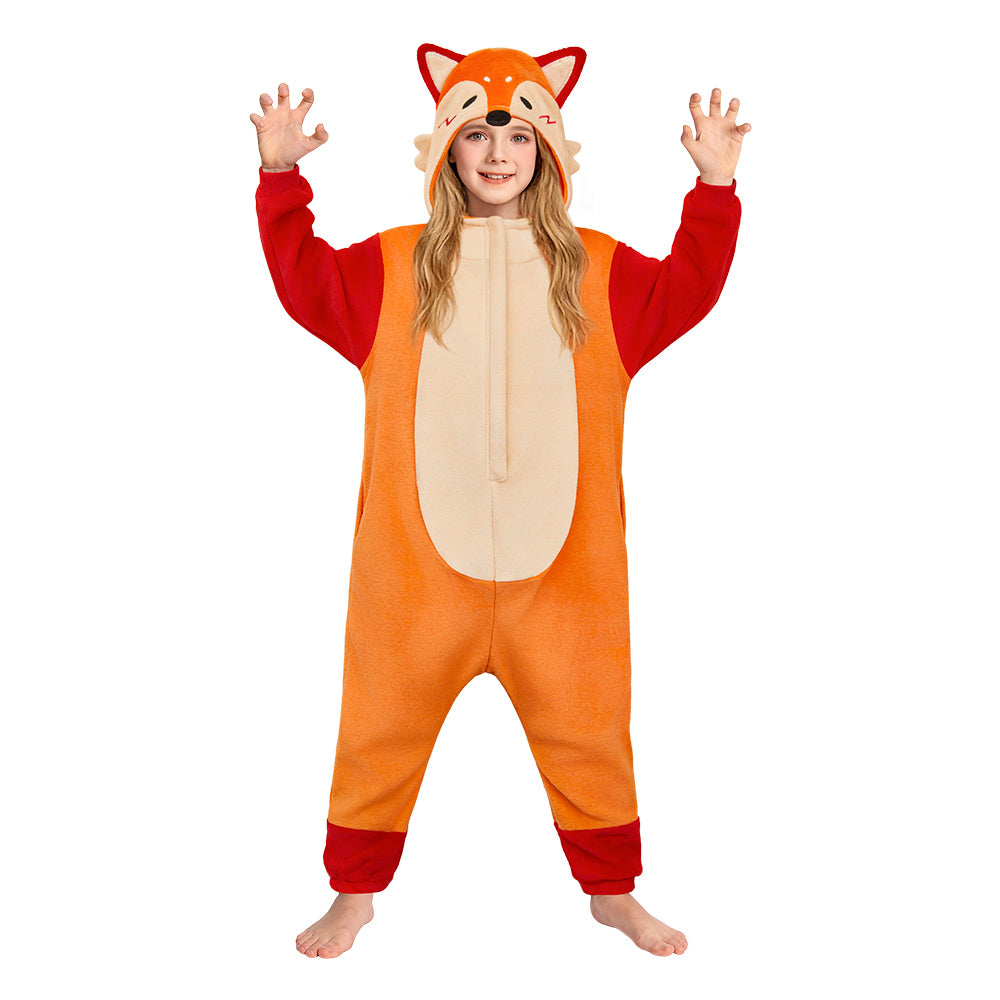 Kinder Bezaubernder Fuchs-Kinderstofftier Schlafanzug einteiliger Pyjama