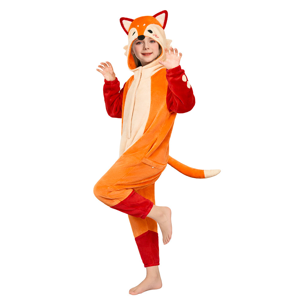 Kinder Bezaubernder Fuchs-Kinderstofftier Schlafanzug einteiliger Pyjama
