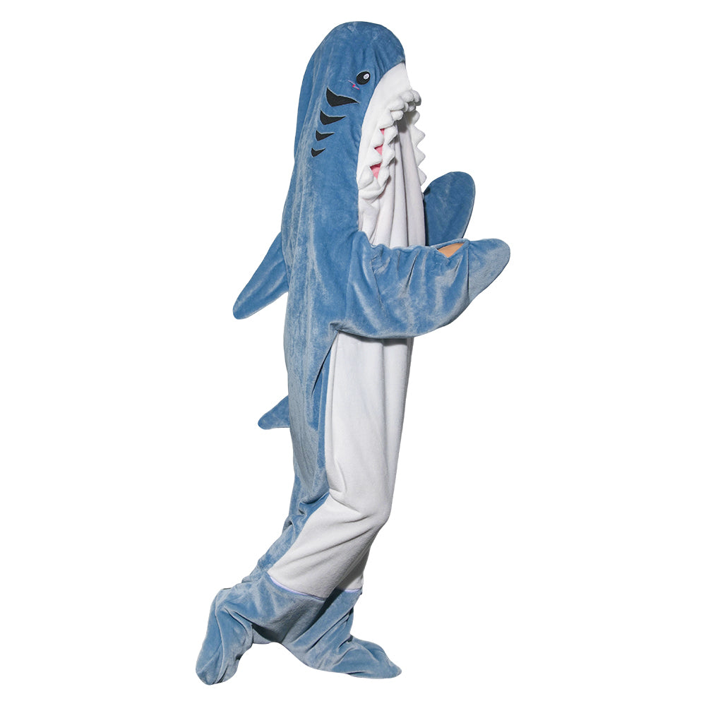 Erwachsene Unisex Hai Tierkostüm Schlafanzug einteiliger Pyjama Ultraweich Bequem - Perfekt für Entspannung