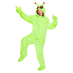 Erwachsene Unisex Aliens kostüm grün Schlafanzug einteiliger Pyjama