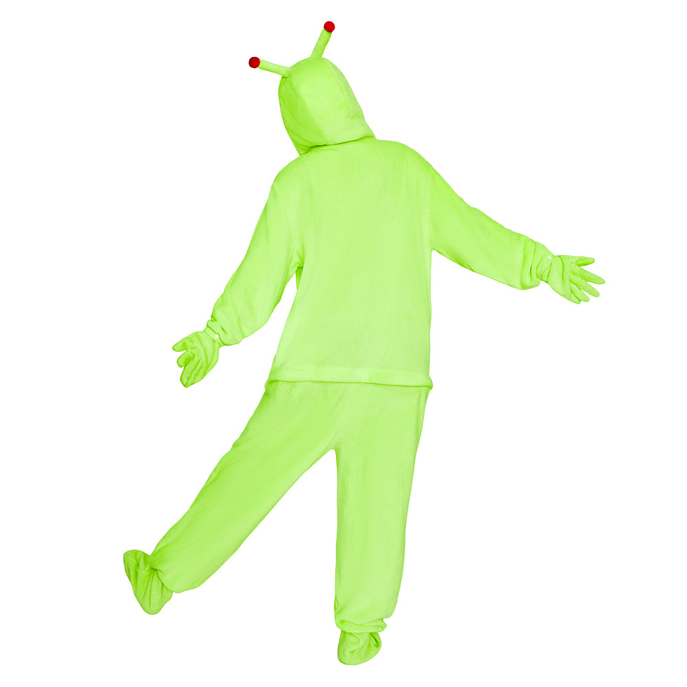 Erwachsene Unisex Aliens kostüm grün Schlafanzug einteiliger Pyjama