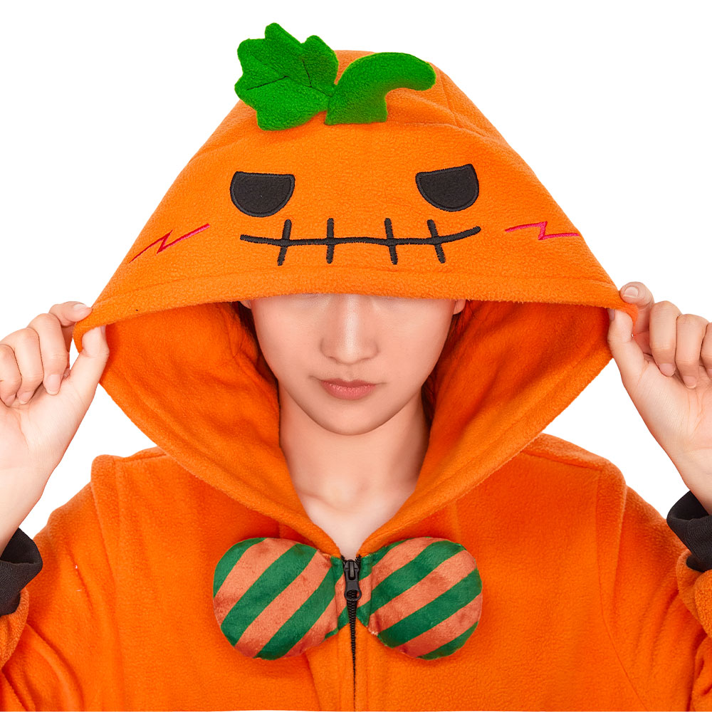 Erwachsene Unisex Schlafanzug Kürbis einteiliger Pyjama Halloween
