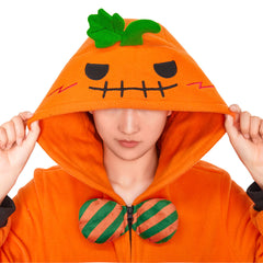Erwachsene Unisex Schlafanzug Kürbis einteiliger Pyjama Halloween
