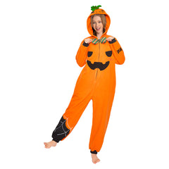 Erwachsene Unisex Schlafanzug Kürbis einteiliger Pyjama Halloween