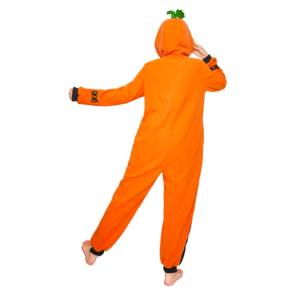 Erwachsene Unisex Schlafanzug Kürbis einteiliger Pyjama Halloween