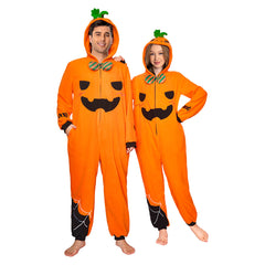 Erwachsene Unisex Schlafanzug Kürbis einteiliger Pyjama Halloween