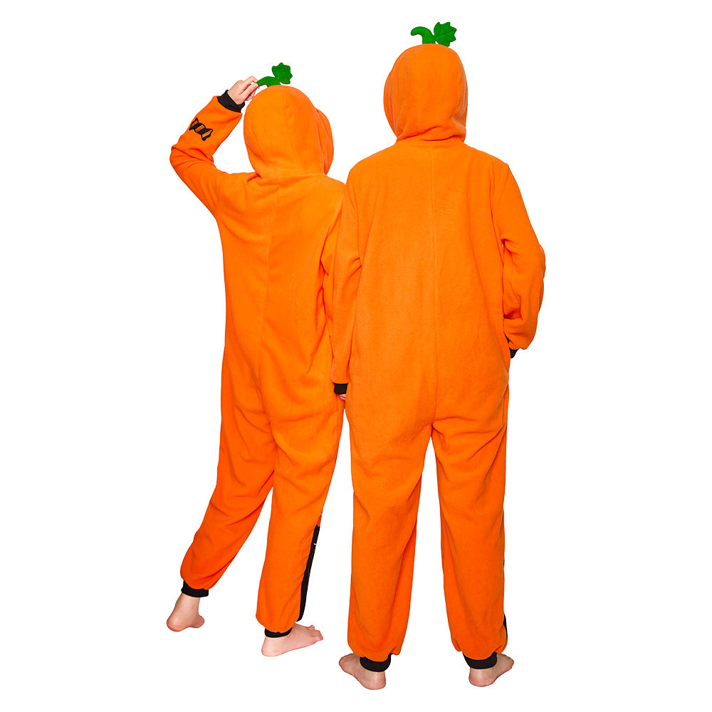 Erwachsene Unisex Schlafanzug Kürbis einteiliger Pyjama Halloween