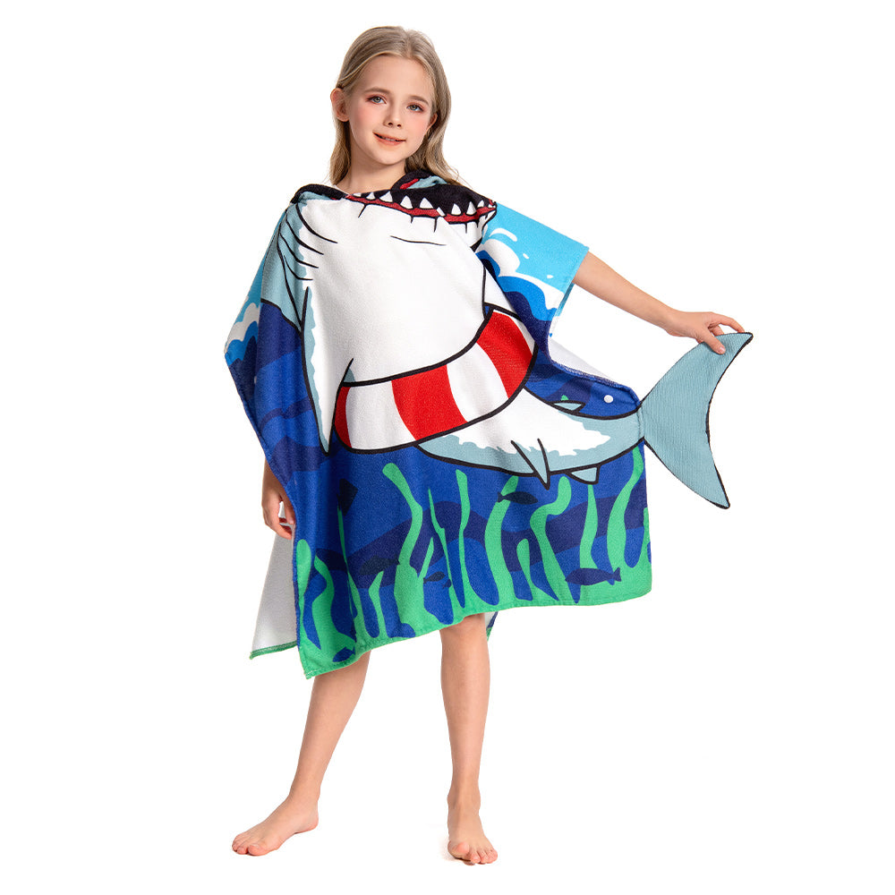 Kinder Hai Strandtücher mit Kapuze Tierkostüm Sommer Robe