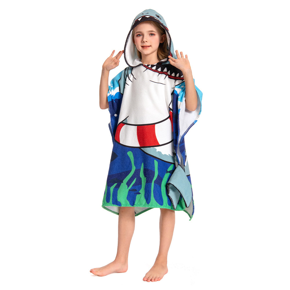 Kinder Hai Strandtücher mit Kapuze Tierkostüm Sommer Robe