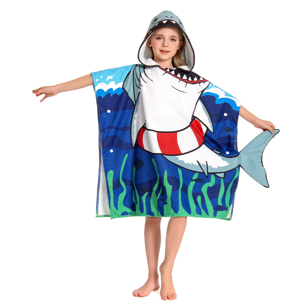 Kinder Hai Strandtücher mit Kapuze Tierkostüm Sommer Robe