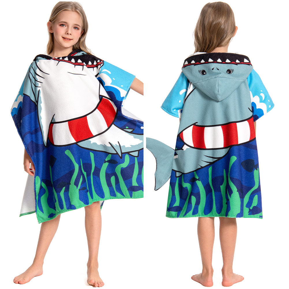 Kinder Hai Strandtücher mit Kapuze Tierkostüm Sommer Robe