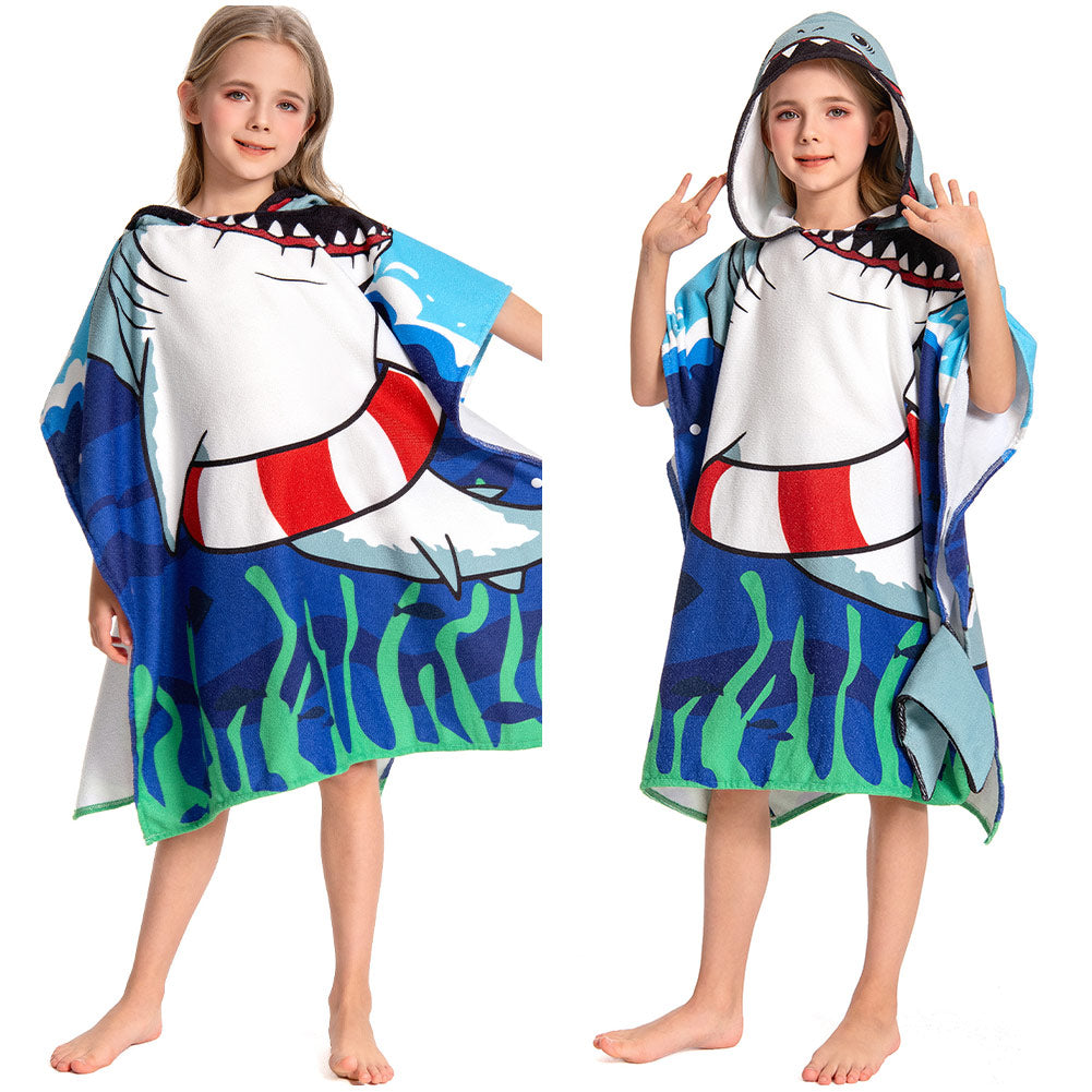 Kinder Hai Strandtücher mit Kapuze Tierkostüm Sommer Robe