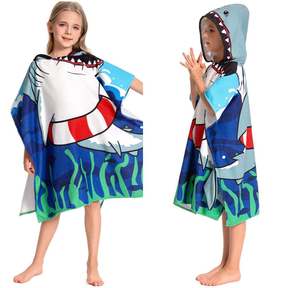 Kinder Hai Strandtücher mit Kapuze Tierkostüm Sommer Robe