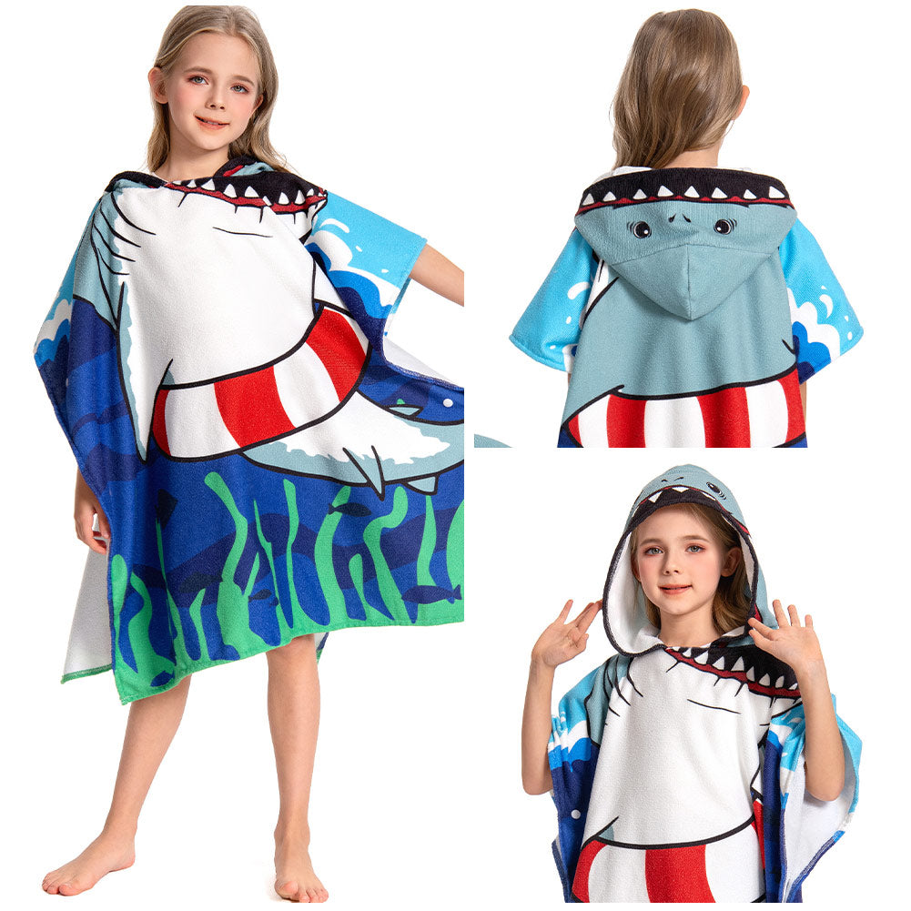 Kinder Hai Strandtücher mit Kapuze Tierkostüm Sommer Robe