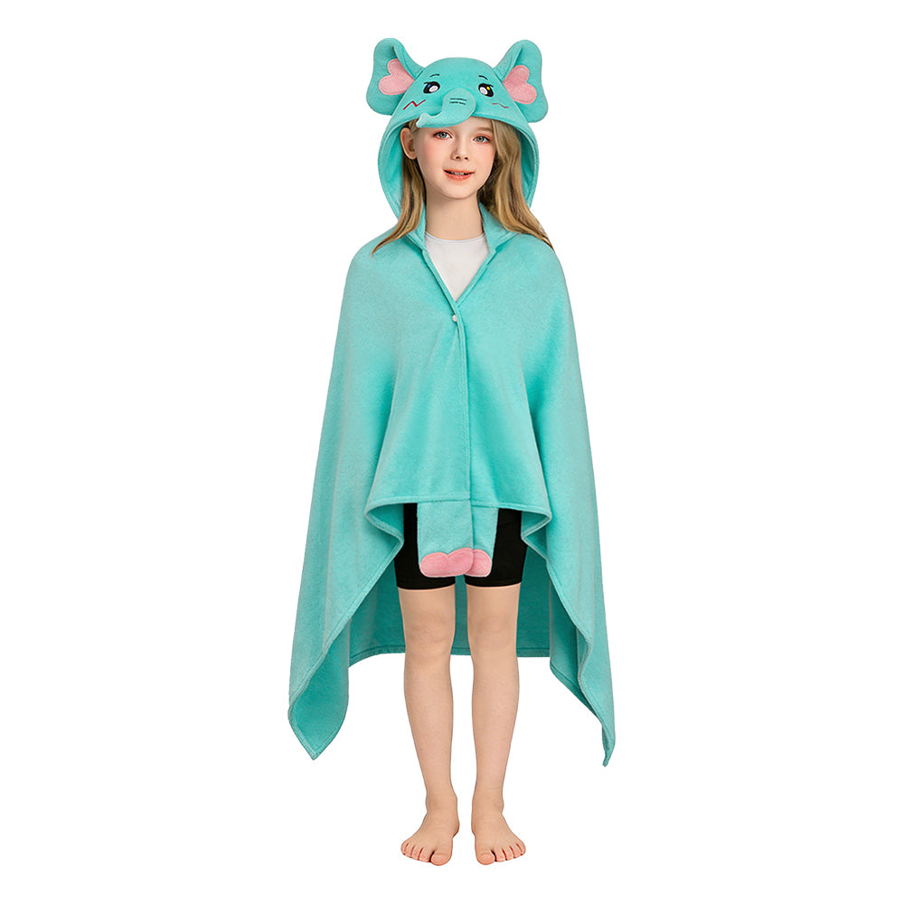 Kinder Strandtuch mit Kapuze: Dinosaurier, Capybara, Löwe, Elefant Tierkostüm Sommer Robe