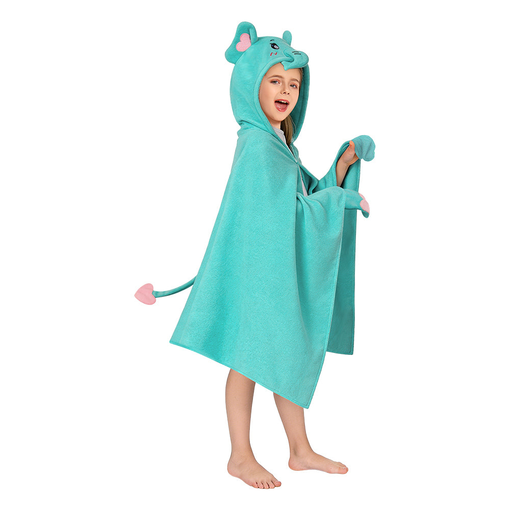 Kinder Strandtuch mit Kapuze: Dinosaurier, Capybara, Löwe, Elefant Tierkostüm Sommer Robe