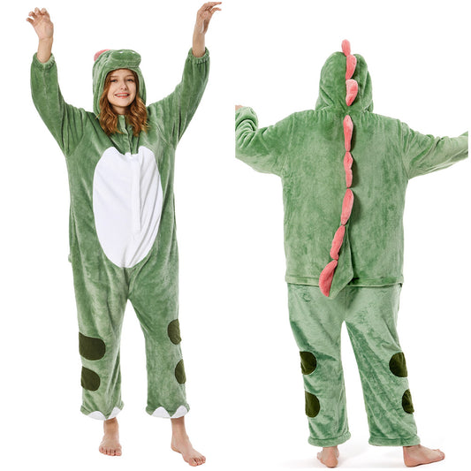 Erwachsene Unisex Dinosaurier Tierkostüm Schlafanzug einteiliger Pyjama
