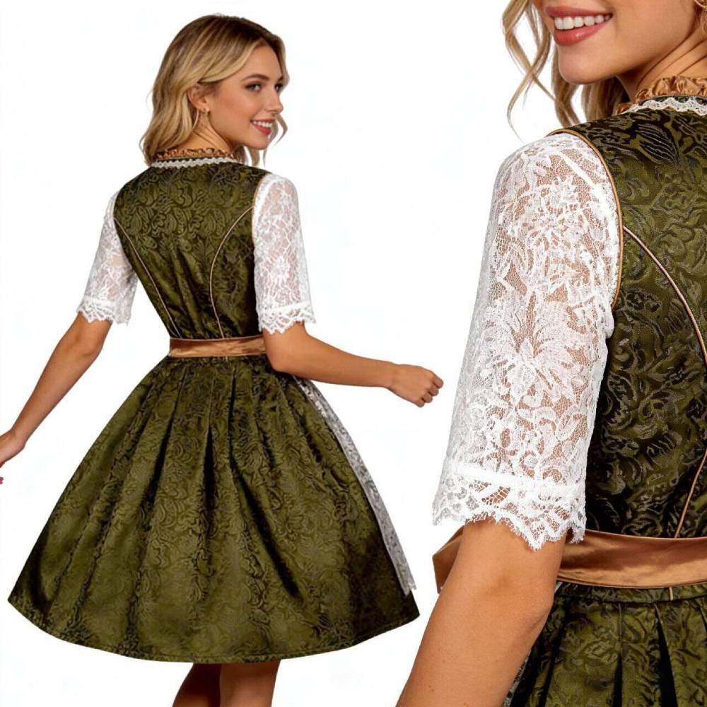 Damen grün Oktoberfest Kleid Cosplay Kostüm Outfits Halloween Faschingskostüm Münchner Bierfest
