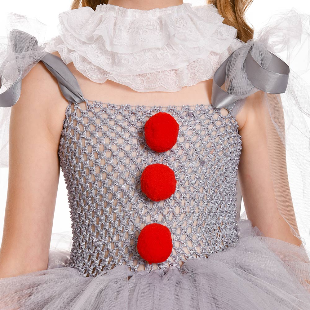 Kinder Mädchen  Pennywise Cosplay Kostüm Halloween Karneval Kleid